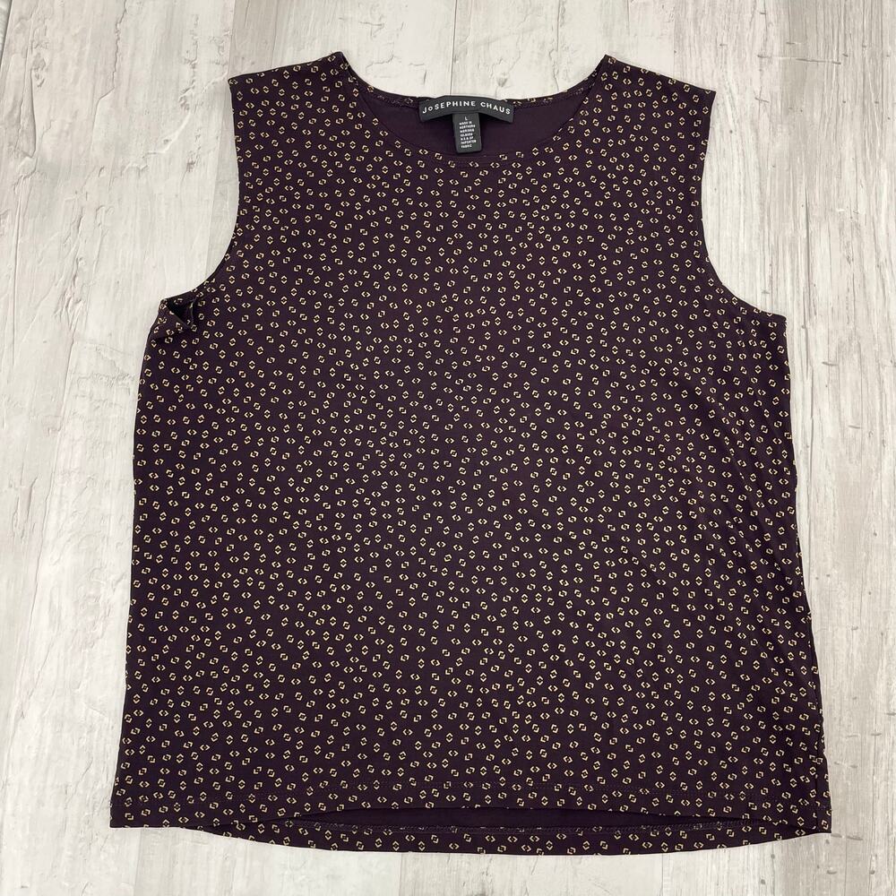 Josephine Chaus Sleeveless Pullover Flowy Dressy Corporate Work Blouse Shirt